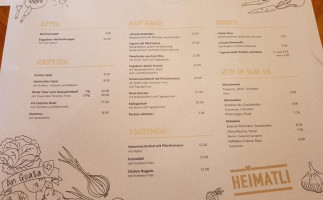 Heimatli menu