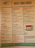 Cups Espresso Cafe menu