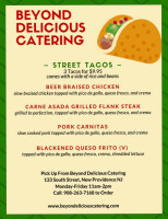 Beyond Delicious Catering Llc menu