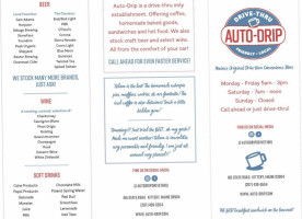 Auto Drip menu