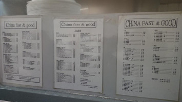 China Fast and Good menu
