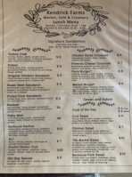 Kendrick Farm Market And Cafe menu