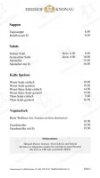 Restaurant Freihof menu