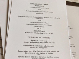 Restaurant Croix Blanche menu
