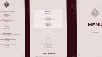 Hotel Alpenruh Restaurant menu