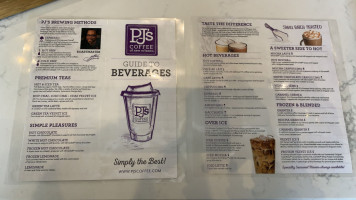 Pj's Coffee menu