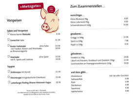 Restaurant Frohberg menu