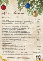 Zwirner's menu