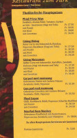 Restaurant Zum Park menu