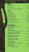 Restaurant Zum Park menu