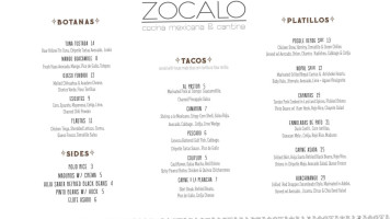 Zócalo menu