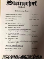 Steinerhof menu
