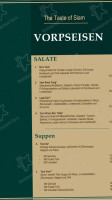 The Taste Of Siam menu