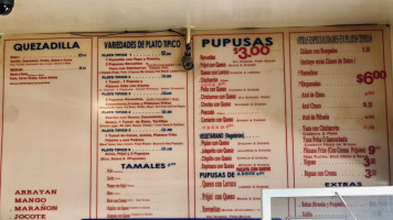 Pupusería Taquería Mercy menu