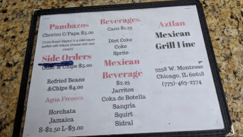 Aztlan Mexican Grill 1inc menu