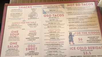 Oso Paseo menu