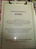 Havanna menu
