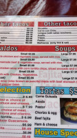 Fajita Taco Place menu