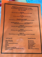 Flying Tacos menu