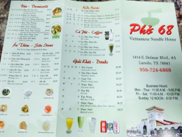 Pho 68 menu