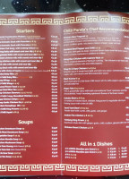 Chilli Panda menu