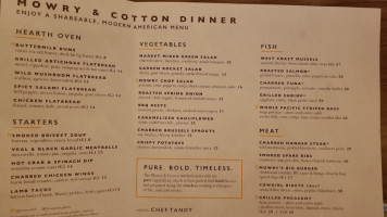 Mowry Cotton menu