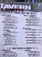 The Tavern Lowry menu