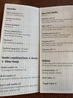 Sushi Snob menu