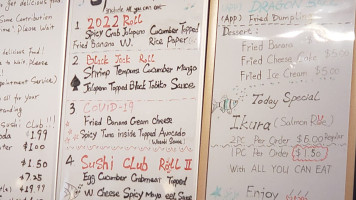 Sushi Club menu