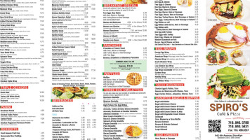 Spiro's Cafe Pizza menu
