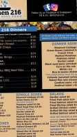 Kitchen 216 menu