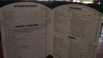 Bar Restaurante Las Quinientas menu
