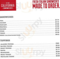 California Sandwiches Burlington menu