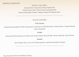 The Inn At The Round Barn Farm menu