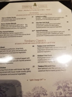 Timbers At The Lodge menu