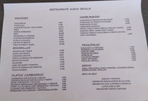 Bar Restaurante Nuevo Sevilla menu
