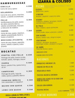 Izarra menu