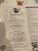 Thai Meal menu