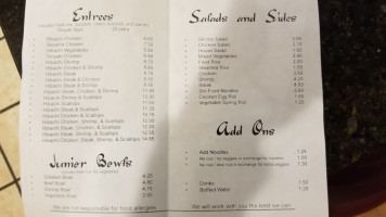 Tokyo Express menu