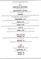 The Craft Kitchen menu