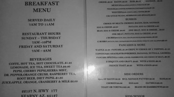 G.j. Restaurant Bar&grill menu