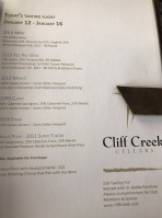 Cliff Creek Cellars In Newberg menu
