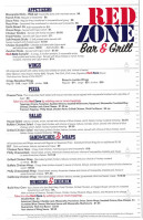 Red Zone Grill menu