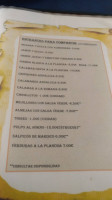 Las Cumbres menu