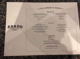 Asado Seafood And Grill menu