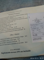 Sin Reservas menu