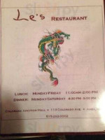 Le's Vietnamese menu