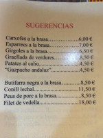 La Llar De Foc menu