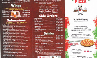 Valentino's Pizza menu