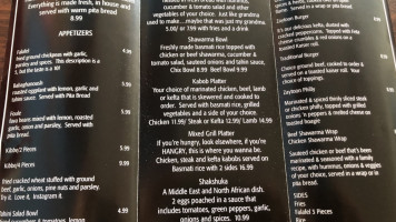 Zaytoon Grill menu